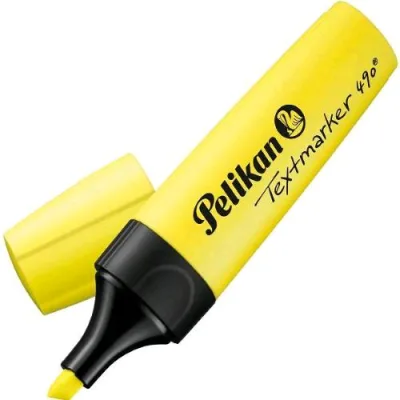 Pelikan Text Marker 490 Evidenziatote Punta a Scalpello 1/5 mm Giallo Conf 10 Pz.