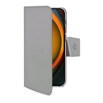 Celly Apple iPHONE 16 Pro Max Custodia a Portafoglio con Chiusura Orizzontale Flap Magnetico Tasche Interne Portadocumenti Funzione Stand Grigio