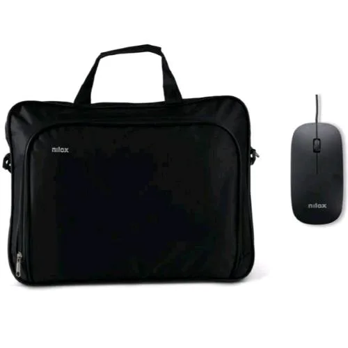 Nilox Notebag Essential Kit Borsa per Notebook fino a 15.6" + Mouse Ottico USB 1200 DPI Nero