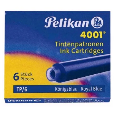 Pelikan TP/6 Cartucce per Stilografica Inchostro Blu Conf 10 x 6 Cartucce