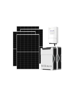 Kit fotovoltaico monofase 6370W inverter Solis 6kW litio 10.44kWh Weco EVO 5k3