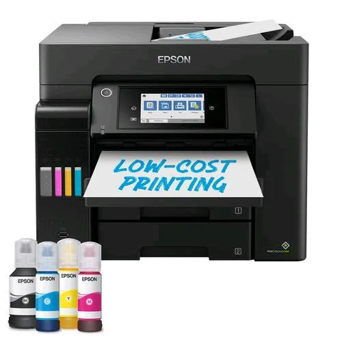 Epson Ecotank Et-5855 Stampante Multifunzione Ink Jet a Colori A4 Wi-Fi Scanner Piano e Adf Fax a Colori 33,6 Kbit/S 550 Fogli LAN USB 25PPM Nero