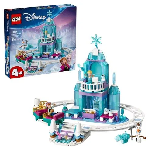 LEGO Disney Castello di Ghiaccio di Elsa Sulla Neve con 7 Personaggi e Accessori