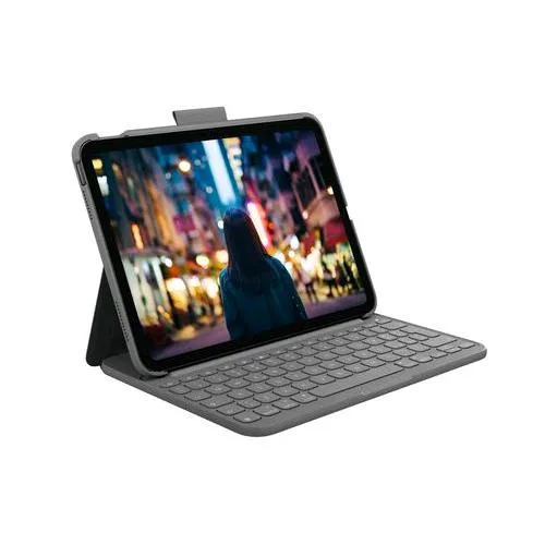 Logitech 920-011427SLIM Folio Custodia con Tastiera per iPad 10A Generazione con Tastiera Wireless Integrata Layout Italiano Qwerty Grigio