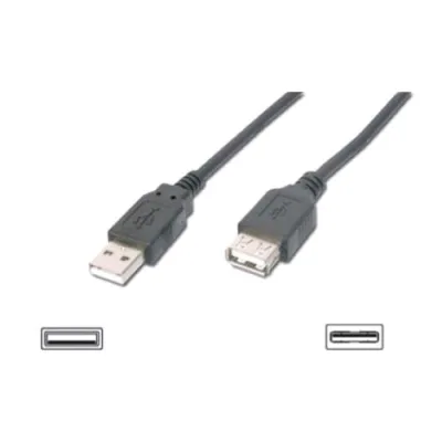 Digitus Cavo Prolunga USB 2.0 A-A Maschio/Femmina 1.8 m Nero