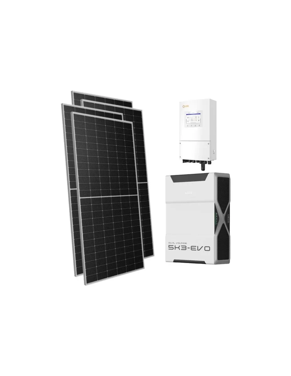 Kit fotovoltaico monofase 7140W inverter Solis 6kW batteria al litio 5.22kWh Weco EVO 5k3