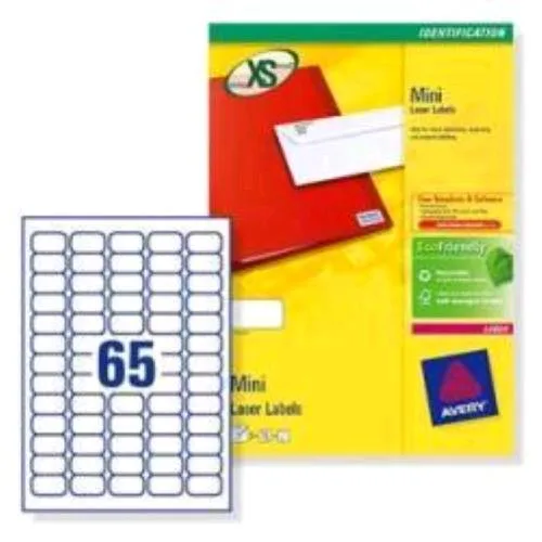 Avery Conf 1625 Etichette Adesive Mini 38,1X21,2 mm Bianco Opaco