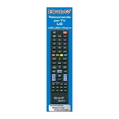 Bravo Brand 2 Telecomando Compatibile per TV LG Universale Non Necessita di Programmazione Nero