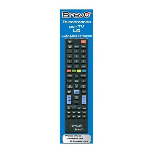 Bravo Brand 2 Telecomando Compatibile per TV LG Universale Non Necessita di Programmazione Nero