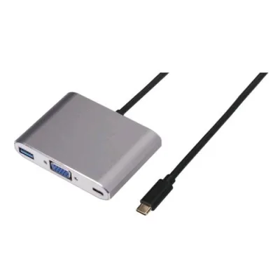 Nilox NX080200123 Cavo di Interfaccia e Adattatore USB3.1 VGA USB3.1A Type-C Sivler