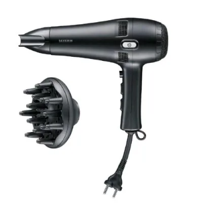 Severin HT0165 Phon Asciugacapelli 2100W 2 Velocita' 3 Temperature con Concentratore e Diffusore Nero