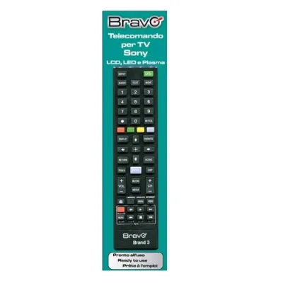 Bravo Brand 3 Telecomando Compatibile per TV Sony Universale Non Necessita di Programmazione Nero