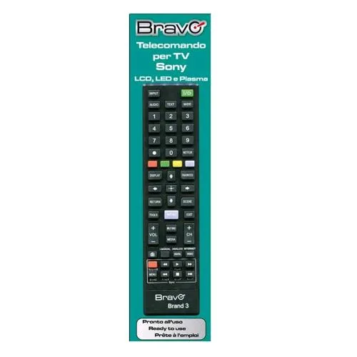 Bravo Brand 3 Telecomando Compatibile per TV Sony Universale Non Necessita di Programmazione Nero
