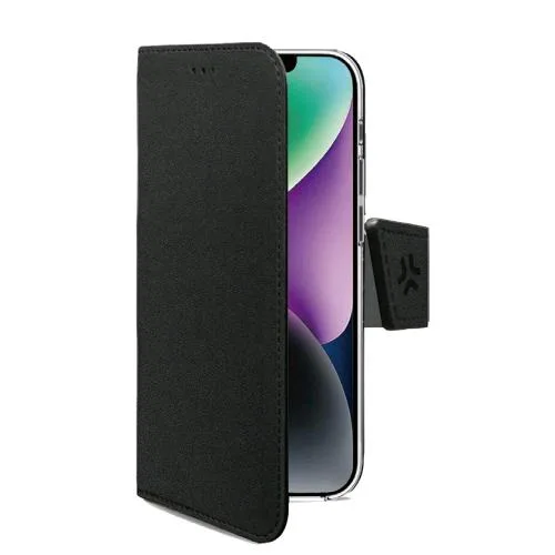 Celly Apple iPHONE 16E Custodia a Portafoglio in Similpelle Chiusura con Flap Magnetico Taschine Interne Portadocumenti Nero