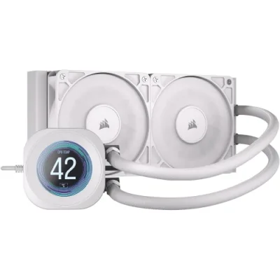Corsair Nautilus 240 LCD Liquid CPU Cooler Sistema di Raffreddamento a Liquido del Processore - Dimensioni Radiatore 240mm Bianco