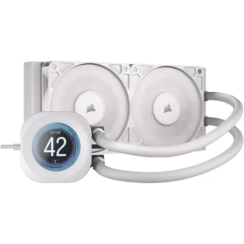 Corsair Nautilus 240 LCD Liquid CPU Cooler Sistema di Raffreddamento a Liquido del Processore - Dimensioni Radiatore 240mm Bianco