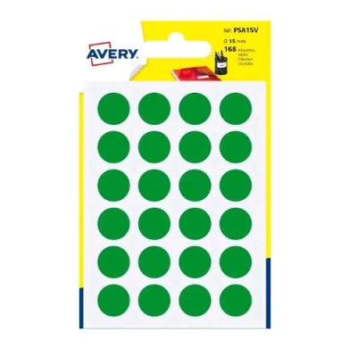 Avery Conf 168 Etichette Adesive Rotonde Diametro 15 mm Verde Opaco