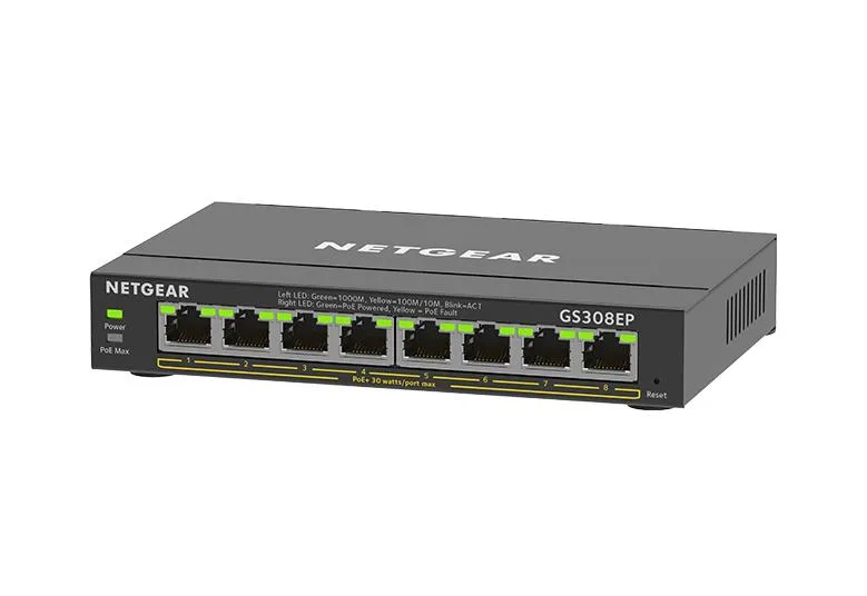 Netgear GS308EP-100PES Switch Gestito L2/L3 8 x 10/100/1000 POE+ 62 W Desktop