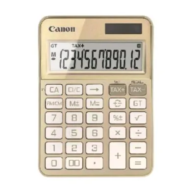 Canon KS-125KB-GD Calcolatrice da Tavolo 12 Cifre Alimentazione Solare/Batteria Oro
