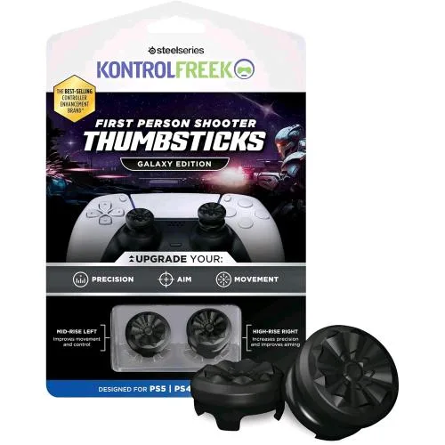 Steelseries Kontrolfreek FPS Freek Galaxy Black per PlayStation 4 e PlayStation 5 - Performance Thumbsticks - 1 High-Rise - 1 Mid-Rise - Nero