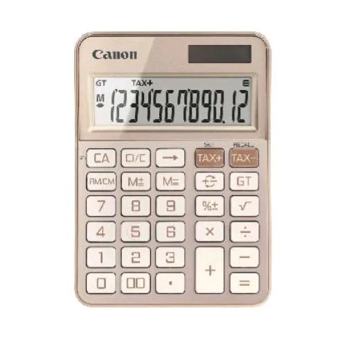 Canon KS-125KB-RG Calcolatrice da Tavolo 12 Cifre Alimentazione Solare/Batteria Oro Rosa