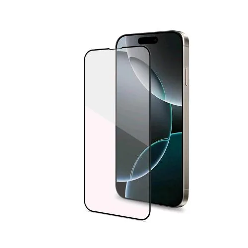 Celly Apple iPHONE 16E Full Glass Proteggi Schermo in Vetro Temperato Trasparente con Bordo Colorato Nero