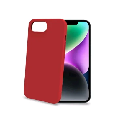 Celly Apple iPHONE 16E Red Cover in Morbido Tpu Finitura Soft-Touch Rivestimento Interno in Microfibra Anti-Graffio Rosso