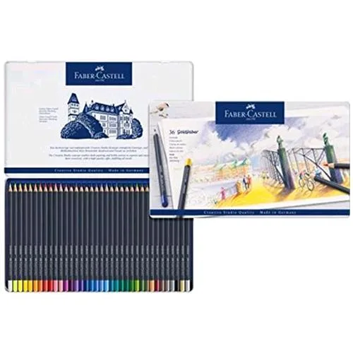 Faber Castell Goldfaber Pastelli 3.3 mm Colori Assortiti Astuccio in Metallo Conf. 36 Pz.