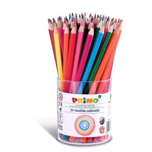 Primo Esagonali Barattolo Pastelli 2.9 mm 12 Colori Assortiti Conf. 72 Pz.