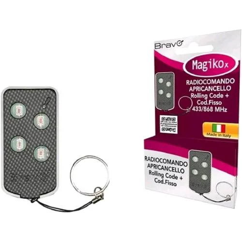 Bravo Magikox Radiocomando Apricancello Rolling Code + Codice Fisso Autoapprendente 433/868MHz