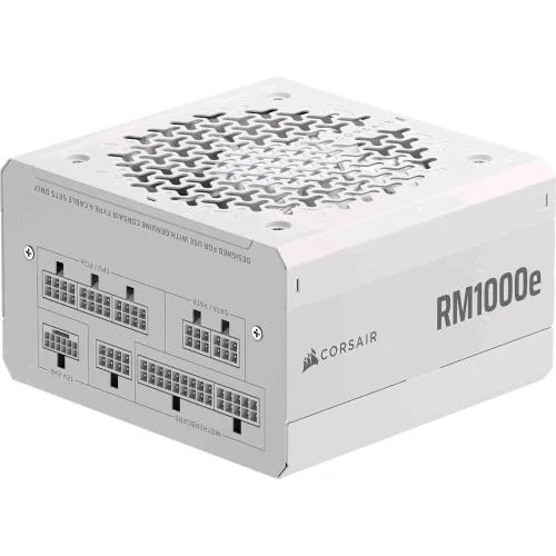 Corsair RM1000E 2025 Alimentatore 1000W Cybenetics Gold Completamente Modulare a Basso Rumore Pcie 5.1 ATX 3.1 Bianco