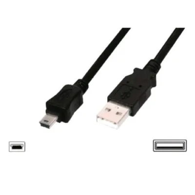 Digitus Cavo USB-A 2.0 A Mini USB-B 5 Poli M-M 1,8MT Nero