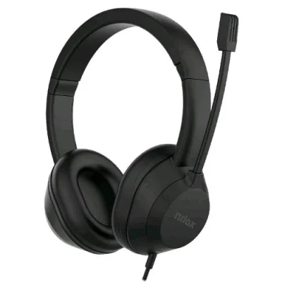 Nilox NXAUSB02 Cuffie con Microfono Cablate USB-A Chiamate/Musica Nero