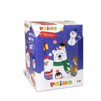 Primo Espositore Calendario Dell'avvento con Tempera Pennarelli Pennello Pasta da Modellare Triangolo Cera Accessori per Modellare Conf 5 Pz.