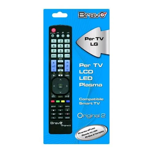 Bravo Original 2 Telecomando Compatibile per TV LG Fedele All' Originale Non Necessita di Programmazione Nero