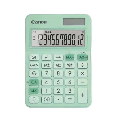 Canon LS-125KB-GR Calcolatrice da Tavolo 12 Cifre Alimentazione Solare/Batteria Verde