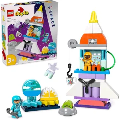 LEGO Duplo Avventura Dello Space Shuttle 3 in 1 Razzo Spaziale Didattico con 2 Personaggi un Alieno e Accessori