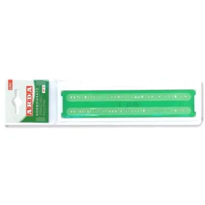ARDA Uni Normografo in Polistirene Larghezza 40 mm Caratteri 3 mm Conf 10 Pz.