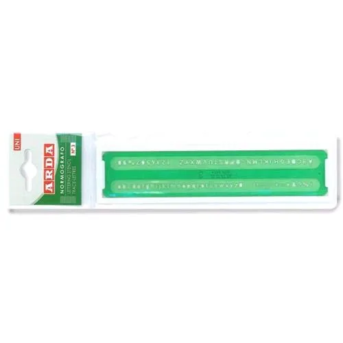 ARDA Uni Normografo in Polistirene Larghezza 40 mm Caratteri 3 mm Conf 10 Pz.
