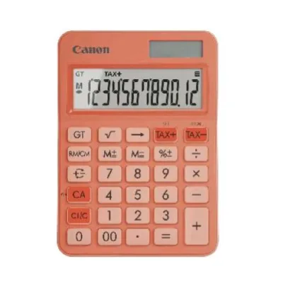 Canon LS-125KB-Or Calcolatrice da Tavolo 12 Cifre Alimentazione Solare/Batteria Arancione
