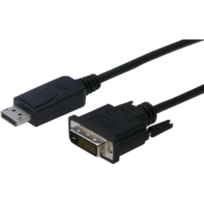 Digitus Cavo Video Adattatore da Displayport Maschio a DVI-D 24 + 1 Poli Serraggio a Vite Maschio 3 m Nero