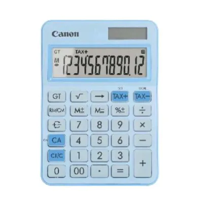 Canon LS-125KB-PBL Calcolatrice da Tavolo 12 Cifre Alimentazione Solare/Batteria Celeste