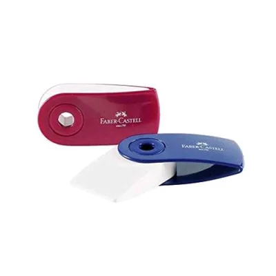 Faber Castell Gomma Sleeve Mini 182411 Guscio Vinaccia/Blu in Vinile