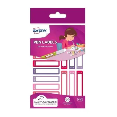 Avery Conf 30 Etichette Adesive per Penne e Matite 10X50 mm Bianco