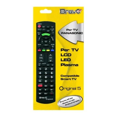 Bravo Original 5 Telecomando Compatibile per TV Panasonic Fedele All'originale Non Necessita di Programmazione Nero