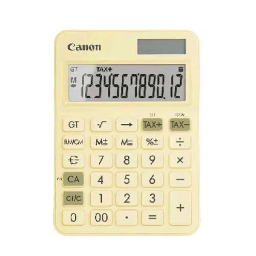 Canon LS-125KB-PYL Calcolatrice da Tavolo 12 Cifre Alimentazione Solare/Batteria Giallo