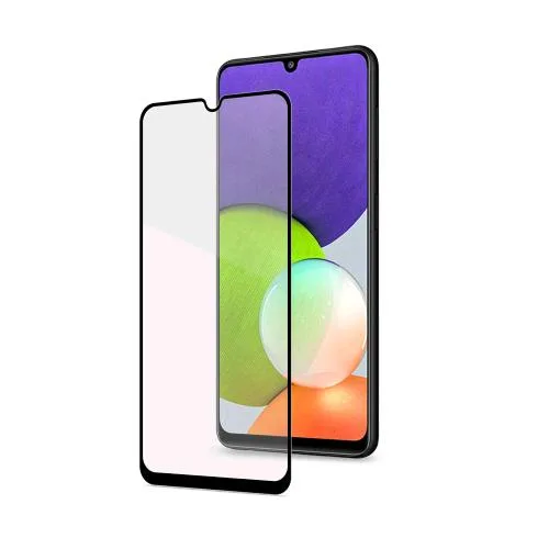 Celly Samsung Galaxy A22 4G Full Glass Proteggi Schermo in Vetro Temperato Anti-Impronte e Antigraffio Trasparente Bordo Nero