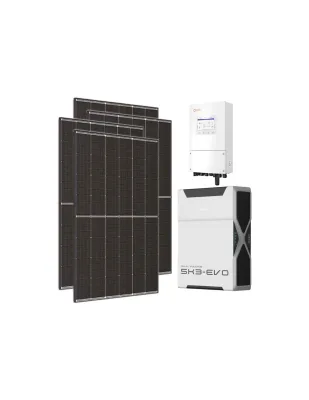 Kit fotovoltaico monofase 6300W inverter 6kW Solis LV batteria al litio 5.22kWh Weco EVO 5k3