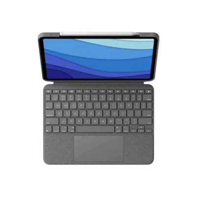 Logitech Combo Touch Apple iPAD Pro 12.9 Custodia con Tastiera Qwerty Apple Smart Connector Grigio