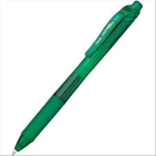 Pentel Energel x Penna Roller a Scatto Inchiostro Gel Verde Punta Conica 0.70 mm Conf 12 Pz.